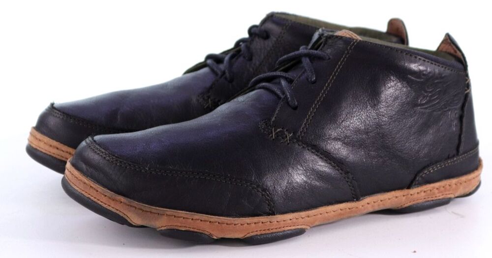 Olukai Kamuela $150 Men's Chukka Boots Size 9.5 M Leather Black